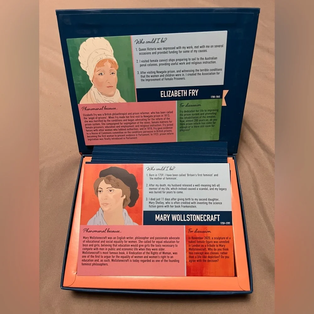 Talking Tables 60 Phenomenal Women in History Flashcards Game female empowerment
